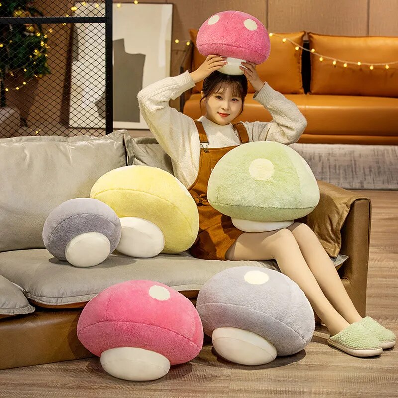 Colorful Mushroom Pillow
