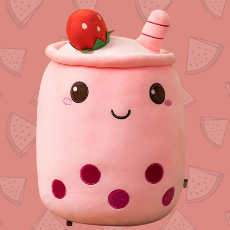 Kawaii Strawberry Sugar Boba Plushie