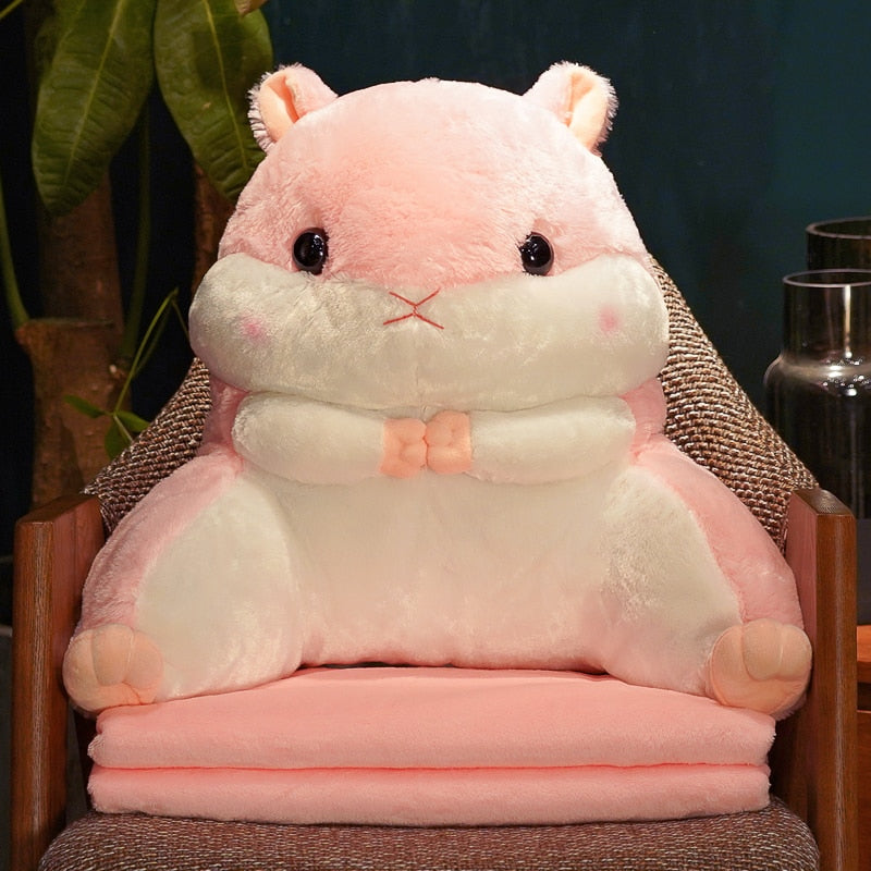 Hammy Plushie/Back Cushion (with Blanket + Hand Warmer)