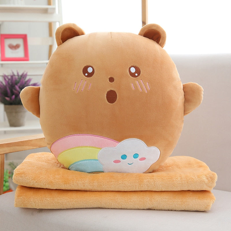 Kawaii Bear Plushie with Blanket