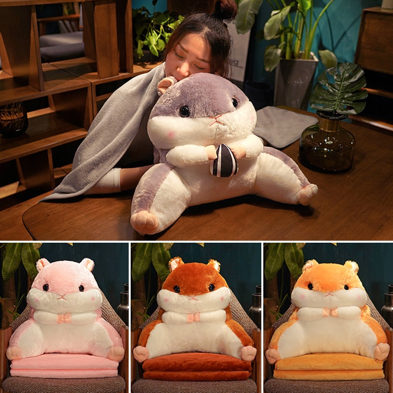 Hammy Plushie/Back Cushion (with Blanket + Hand Warmer)