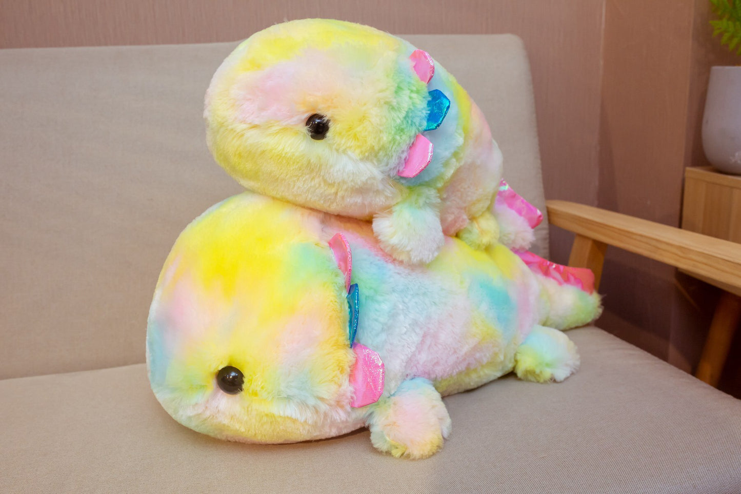 Rainbow Axolotl Plushie