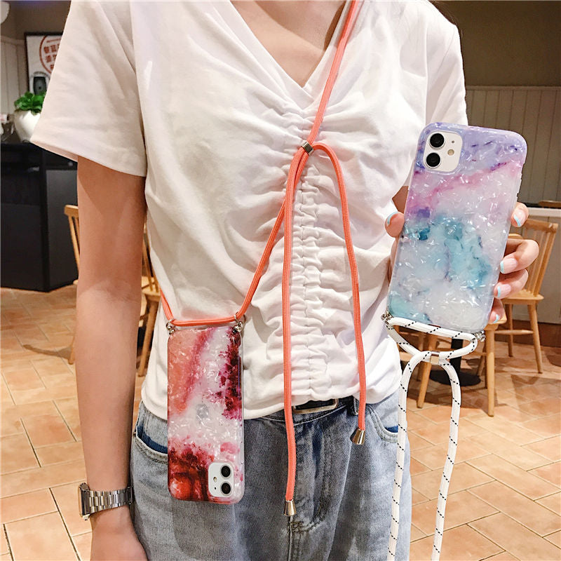 Marble iPhone Case with Strap