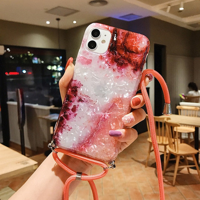 Marble iPhone Case with Strap
