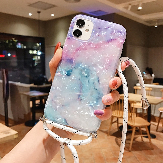 Marble iPhone Case with Strap