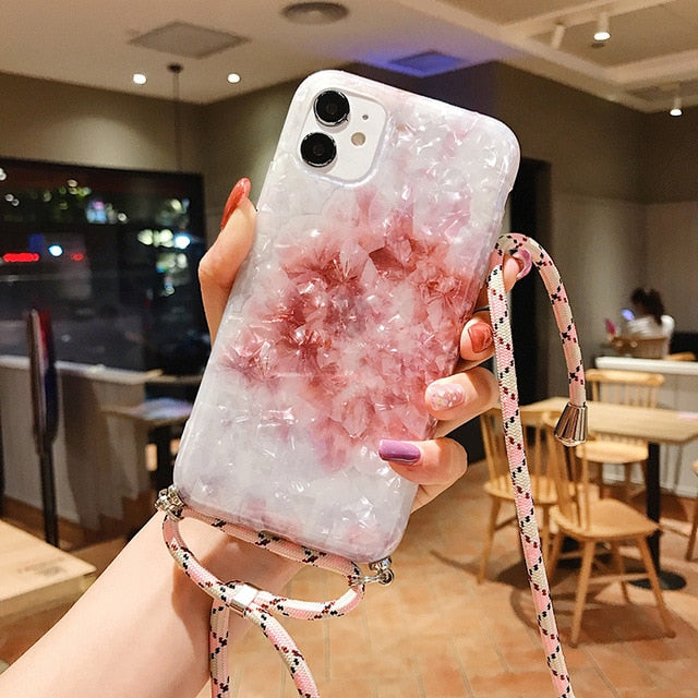 Marble iPhone Case with Strap
