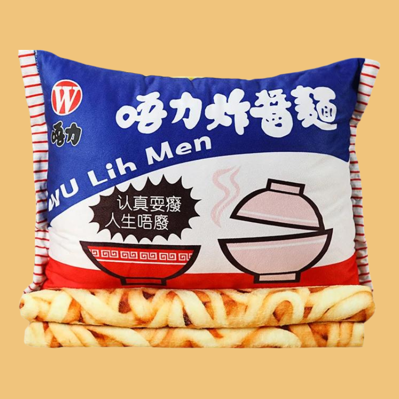 Kawaii Plush Instant Noodles Plush Pillow & Blanket