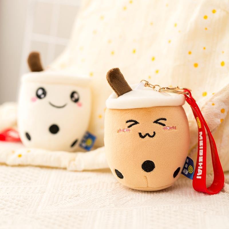 Squishmallow Keychains 3 Pcs Cute Boba Cup Shape Plush Keyring