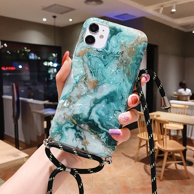 Marble iPhone Case with Strap