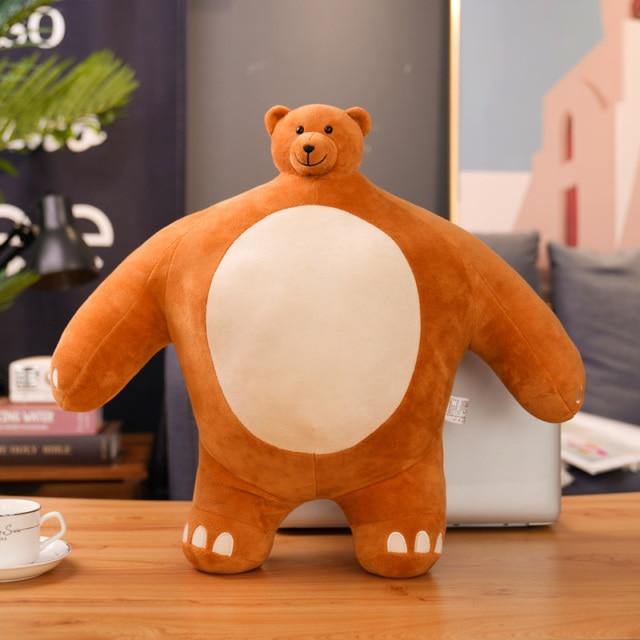 Bear stuffed animal top with small head